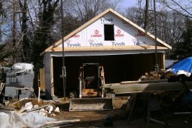 during garage being built