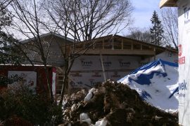 mid construction of new home addition