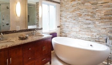 modern bathroom with soaking tub