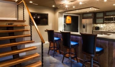 contemporary home bar basement remodel