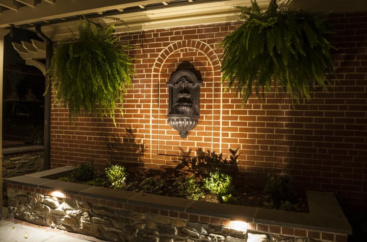 Baltimore City Outdoor Retreat Owings Brothers Contracting The Details Include Outdoor Kichler Lighting By Lighthouse To Illuminate Various Landscape Features Bluestone Walkways With Brick