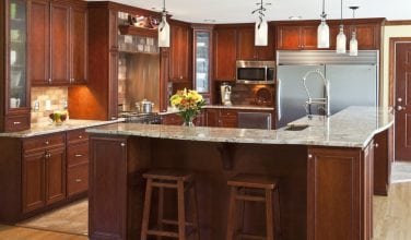 rancher conversion to two story kitchen island