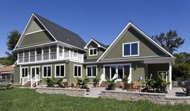 Waterfront rancher conversion to two story Addition Maryland