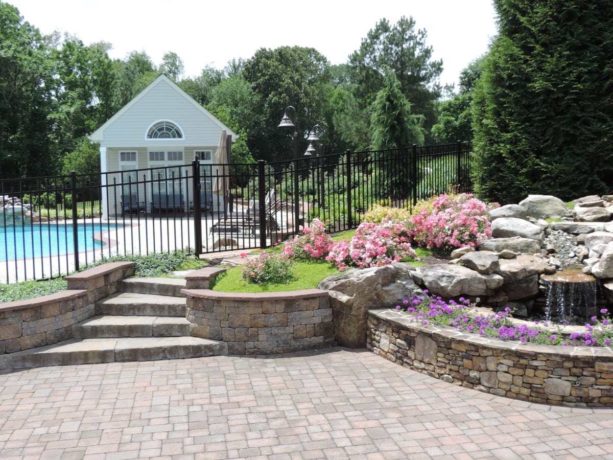 beautiful patio hardscaping