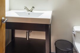 updated to contemporary style for condo powder room