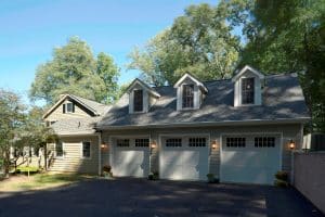 home office second floor of a garage