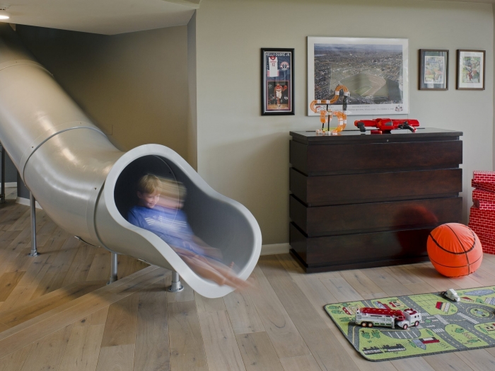 Home slide to lower level by Owings Brothers Contracting