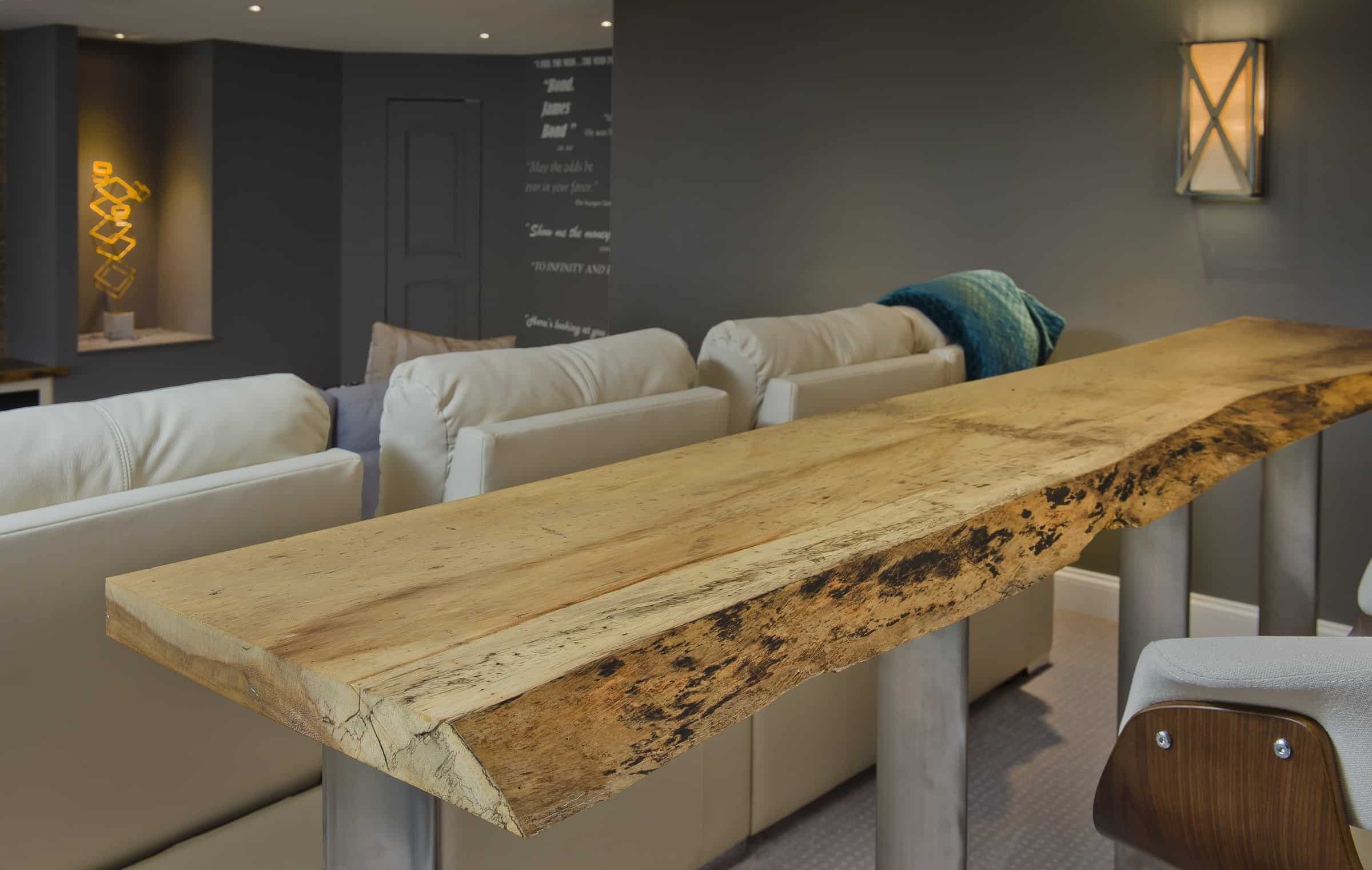 custom luxury home theater room with specialty details