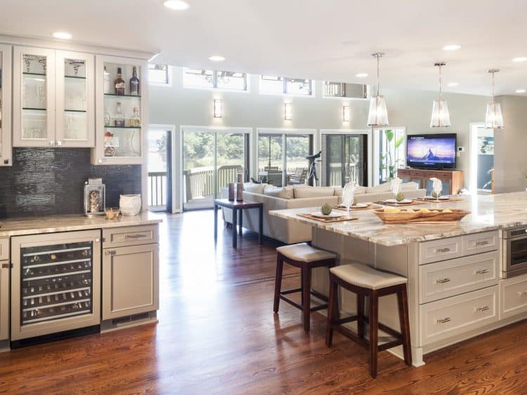 Before and after images of whole house remodel