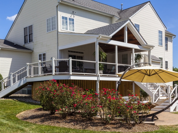 Sykesville interior family room and exterior deck remodel by owings brothers contracting
