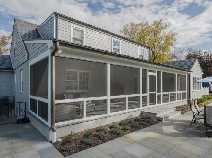screened porch addition and patio