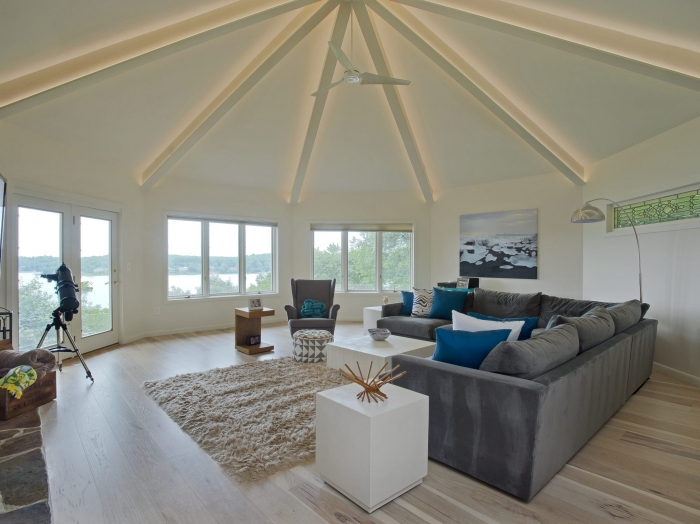 contemporary ceiling with recessed lighting