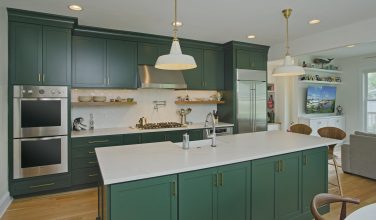 GREEN KITCHEN CABINETS REMODEL