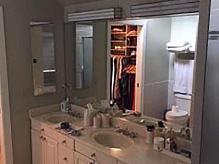before and after images of bathroom remodel