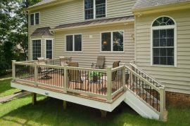 composite hand rail and stairs and metal balusters
