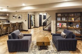 basement remodel, industrial style