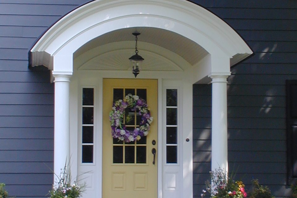 Barrel roof front porch remodel