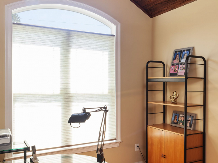 stained wood paneled ceiling