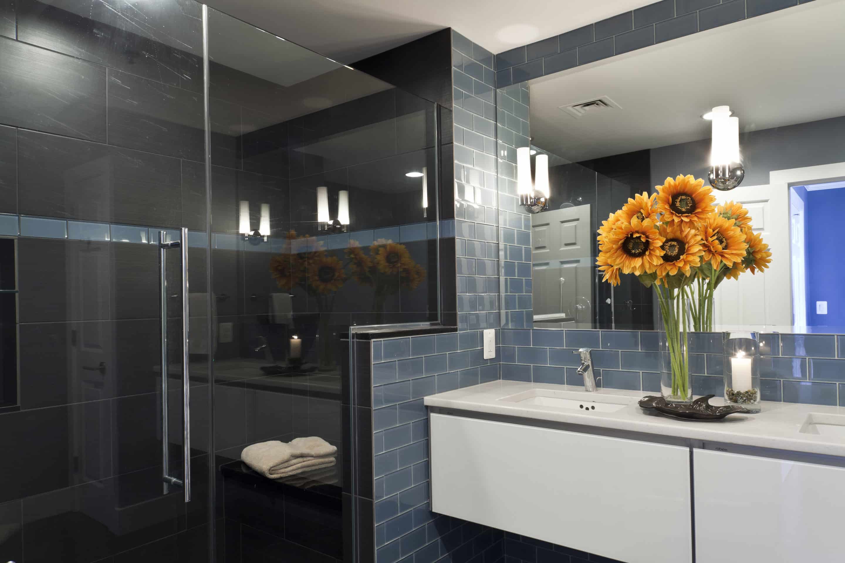 hi-rise condo modern master bath