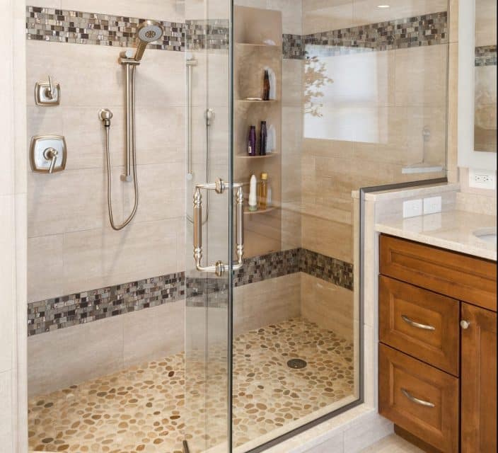 master bath walkin shower in baltimore condominum
