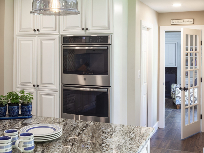 kitchen pantry cabinet and double oven