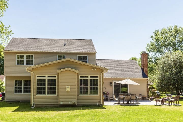 exterior of new family room home addition