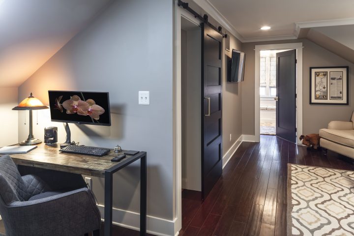 attic conversion to master bedroom suite with bath and closets.