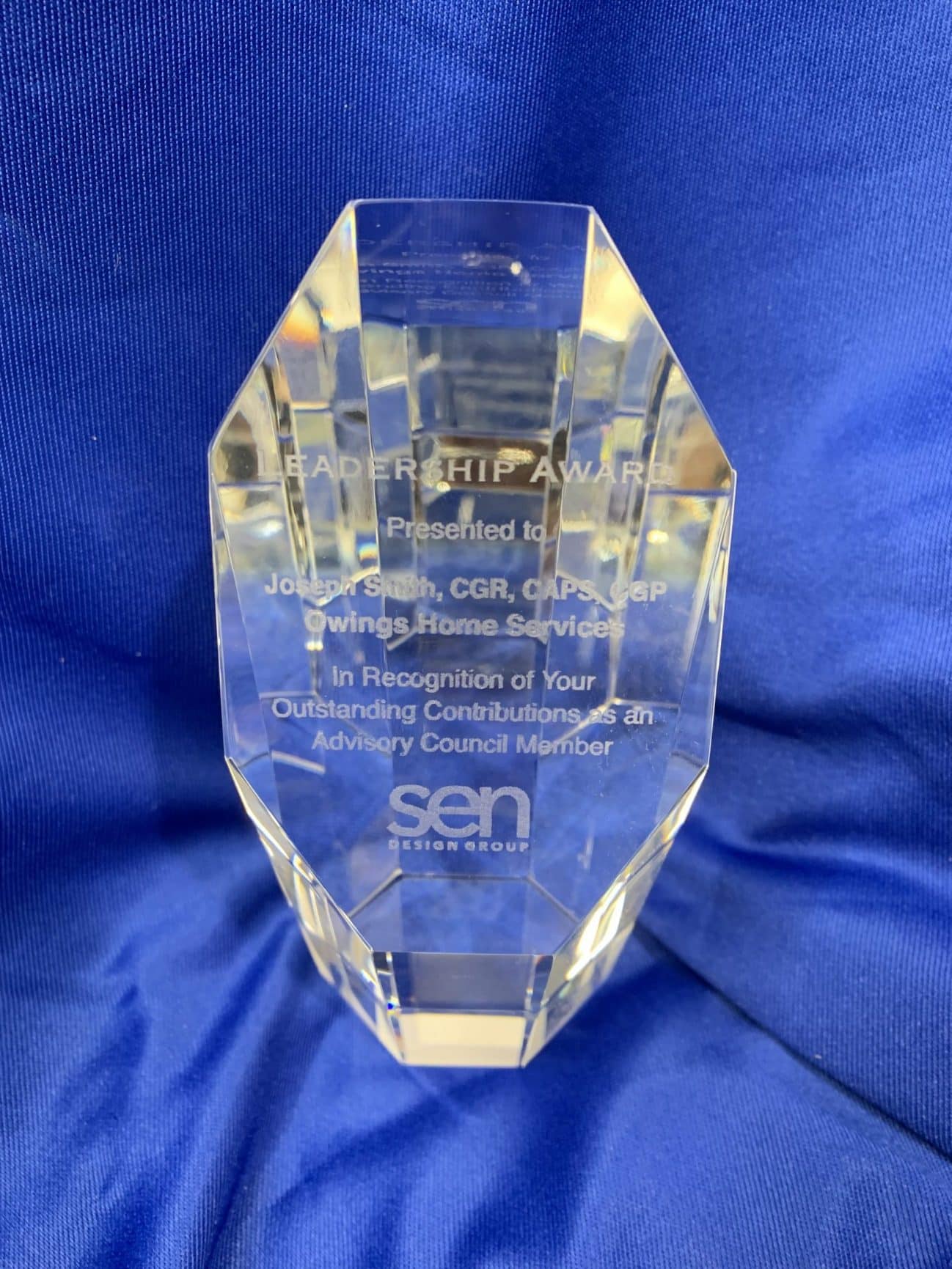 Joe Smith Owings Brothers Contracting leadership award