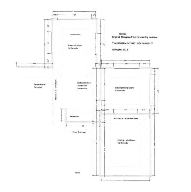 original design for kitchen and dining room layout