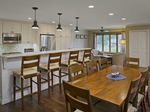 kitchen expansion throughout first floor living and dining room