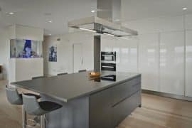 LED recessed lighting in kitchen and exhaust hood light