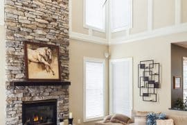 high ceiling with coffered ceiling