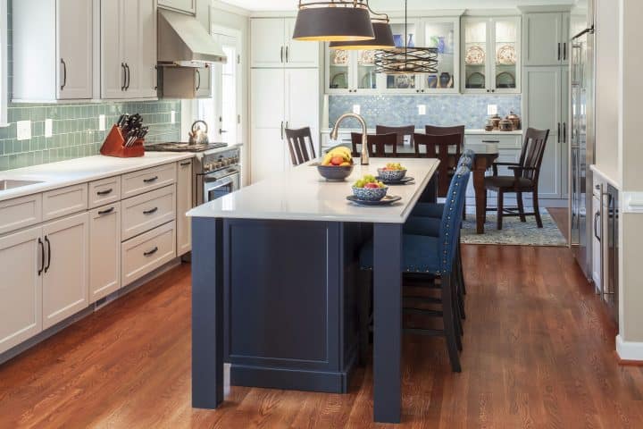 expanded kitchen into dining room