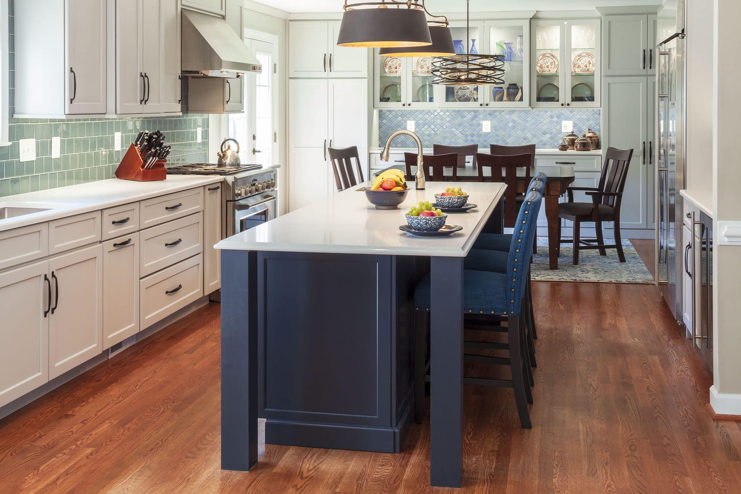 expanded kitchen into dining room