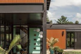 mid century modern home entrance