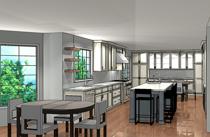 three dimensional kitchen floor plan design