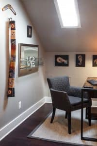 home office nook in attic master suite