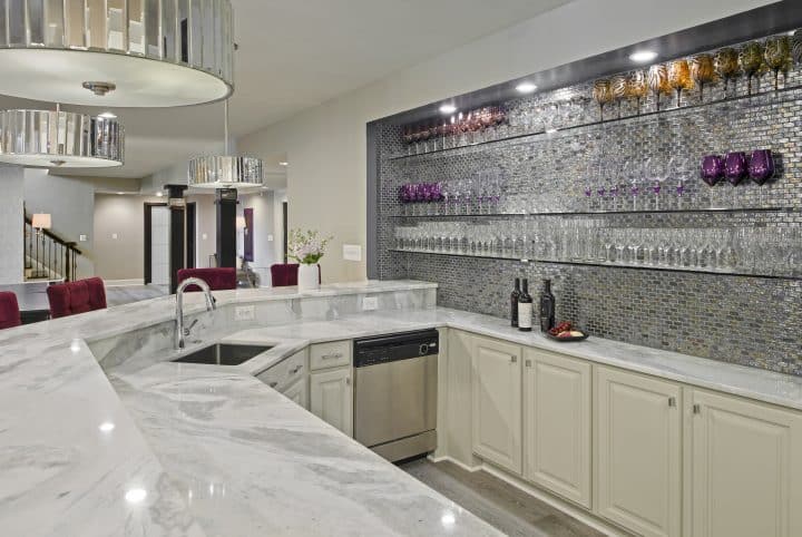 Sleek modern home bar