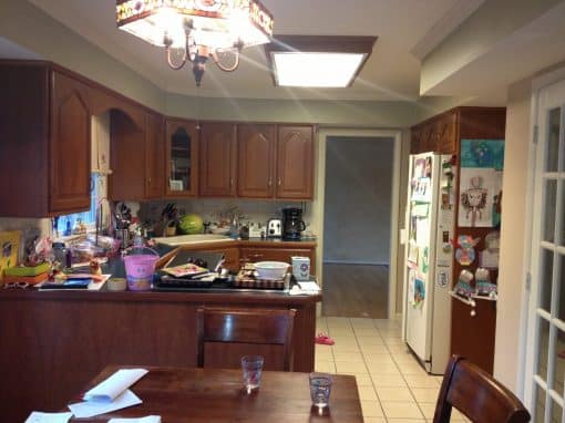 kitchen expanded into dining room