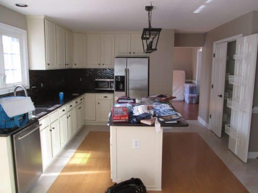 kitchen and dining room in open concept