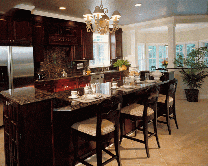 one wall kitchen with island