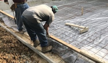 constructing the foundation and concrete garage floor