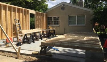 building of new garage addition