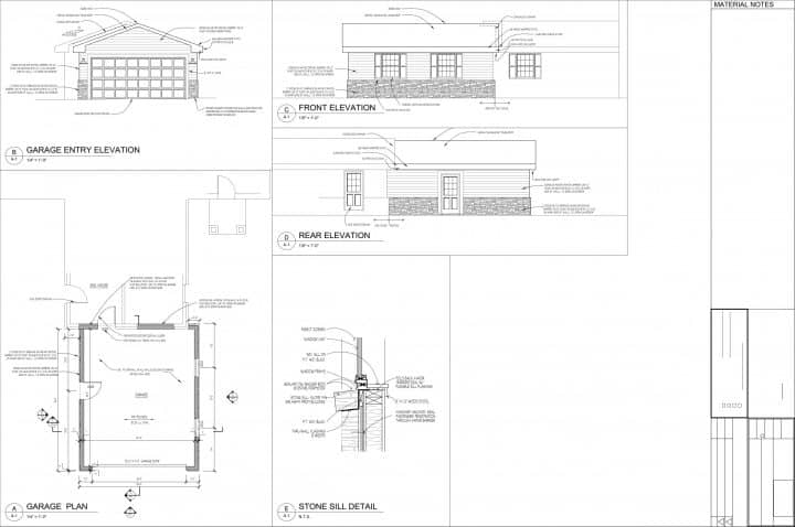 design build architectural drawings for garage addition