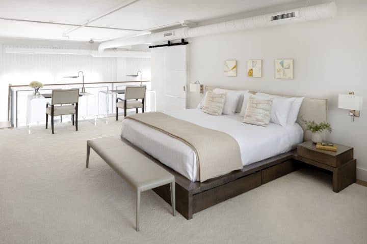 loft bedroom in industrial style