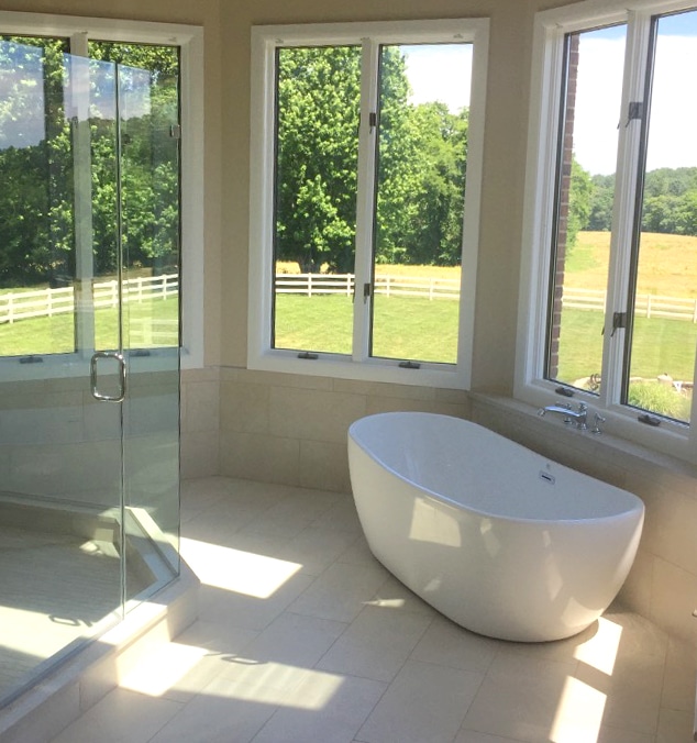 master bathroom update with pastoral views