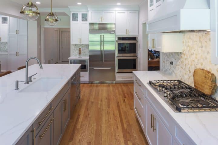 clean white kitchen cabinets and countertops