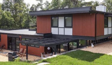 mid century modern flat roof design