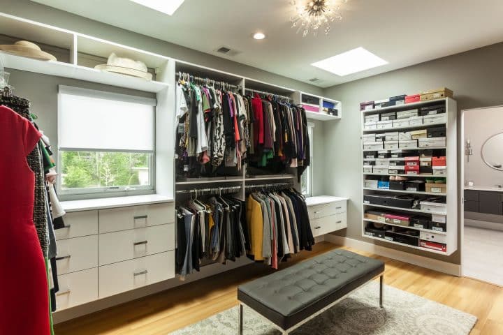 custom walk-in closet organizational system