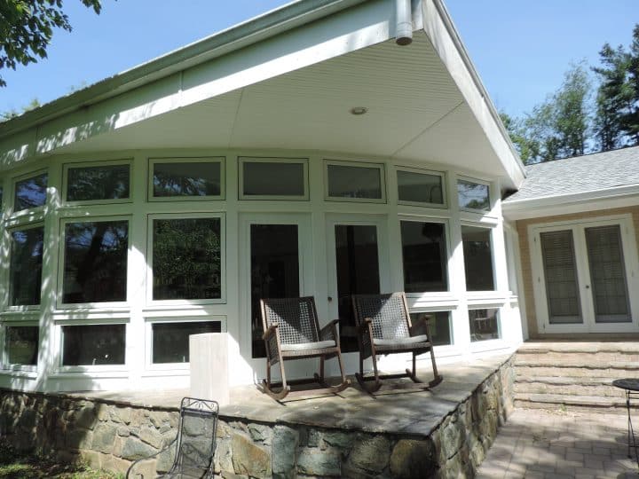 roof covering provides rain protection while windows open